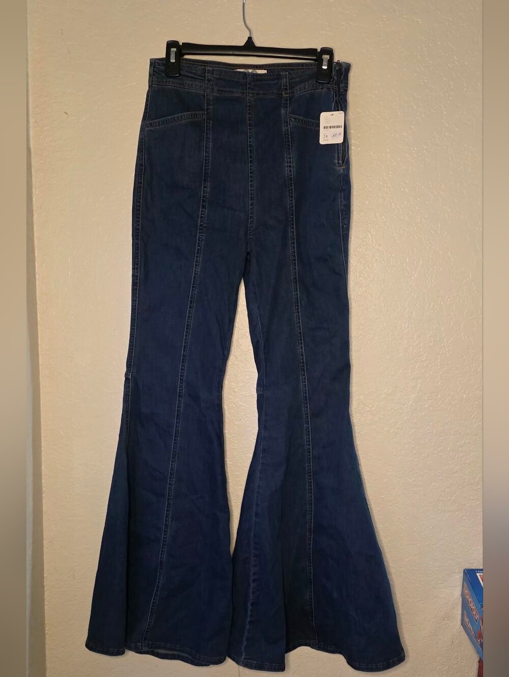 We The Free Dark Blue Wide-Leg Flare Jeans
